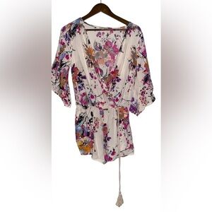 Umgee Floral Romper Dainty Feminine Women S Boho‎ Prairie Cottagecore Rayon